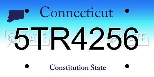 5TR4256 Connecticut License Plate