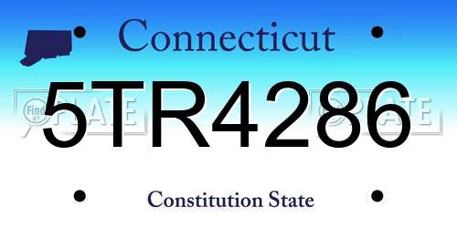 5TR4286 Connecticut License Plate