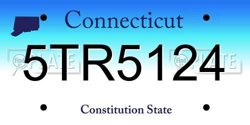 5TR5124 Connecticut License Plate