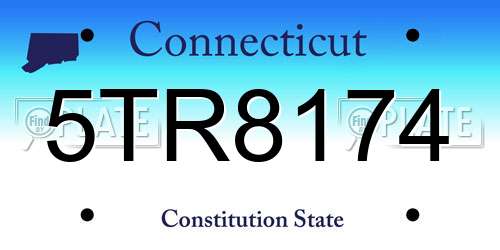 5TR8174 Connecticut License Plate