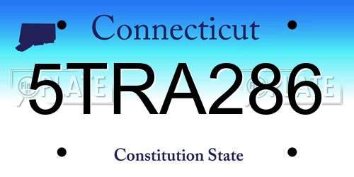 5TRA286 Connecticut License Plate