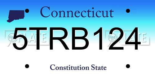 5TRB124 Connecticut License Plate