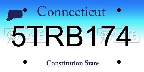 5TRB174 Connecticut License Plate