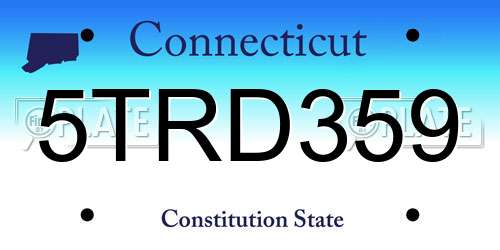 5TRD359 Connecticut License Plate