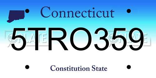 5TRO359 Connecticut License Plate