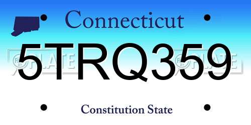 5TRQ359 Connecticut License Plate