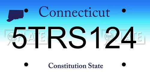 5TRS124 Connecticut License Plate