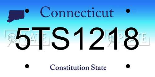 5TS1218 Connecticut License Plate
