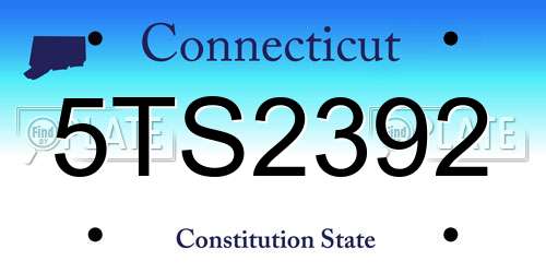 5TS2392 Connecticut License Plate