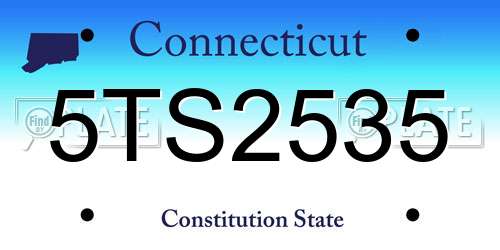5TS2535 Connecticut License Plate