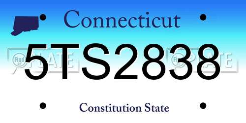 5TS2838 Connecticut License Plate