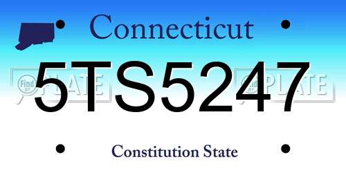 5TS5247 Connecticut License Plate