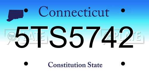 5TS5742 Connecticut License Plate