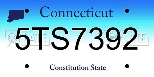 5TS7392 Connecticut License Plate
