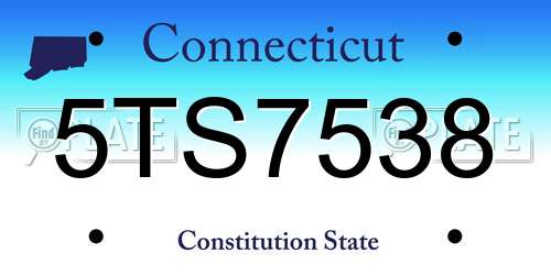 5TS7538 Connecticut License Plate