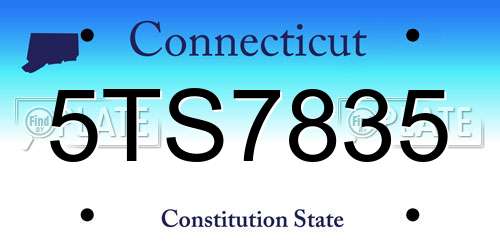5TS7835 Connecticut License Plate