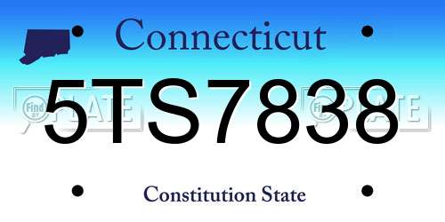 5TS7838 Connecticut License Plate