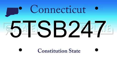 5TSB247 Connecticut License Plate