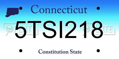 5TSI218 Connecticut License Plate