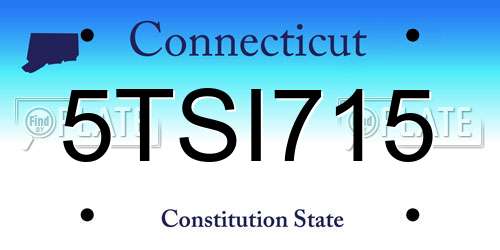 5TSI715 Connecticut License Plate