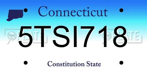 5TSI718 Connecticut License Plate