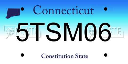 5TSM06 Connecticut License Plate