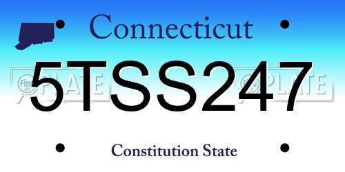 5TSS247 Connecticut License Plate