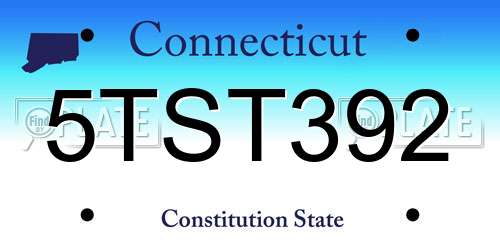 5TST392 Connecticut License Plate