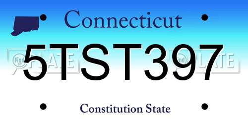 5TST397 Connecticut License Plate