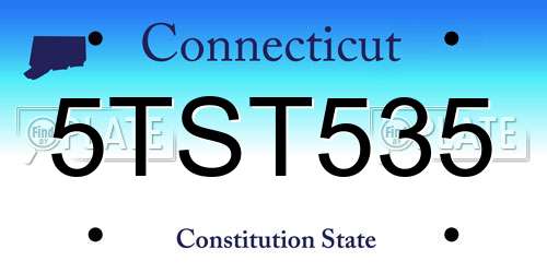 5TST535 Connecticut License Plate