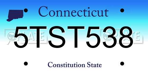 5TST538 Connecticut License Plate