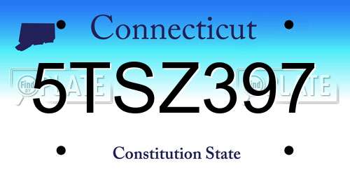 5TSZ397 Connecticut License Plate