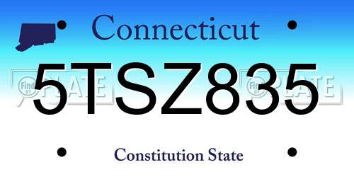 5TSZ835 Connecticut License Plate