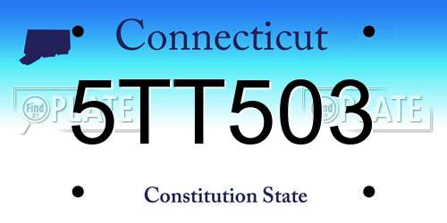 5TT503 Connecticut License Plate