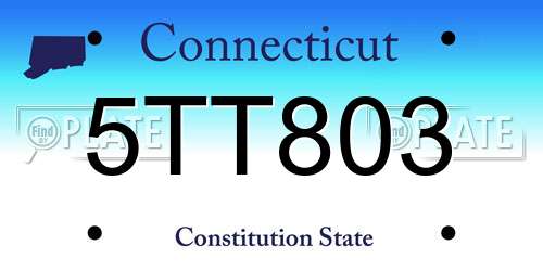 5TT803 Connecticut License Plate