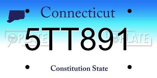 5TT891 Connecticut License Plate