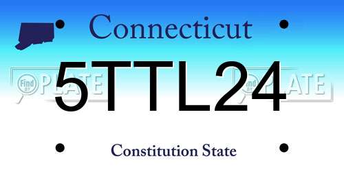 5TTL24 Connecticut License Plate