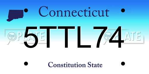 5TTL74 Connecticut License Plate