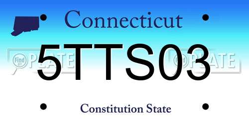 5TTS03 Connecticut License Plate