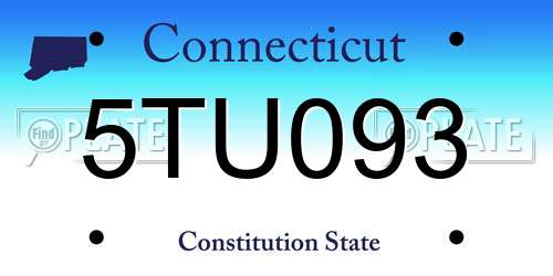 5TU093 Connecticut License Plate
