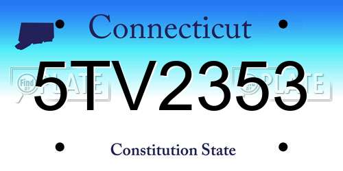 5TV2353 Connecticut License Plate