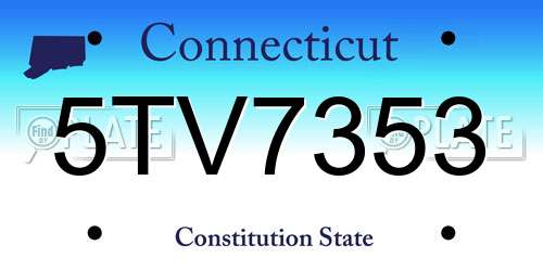 5TV7353 Connecticut License Plate