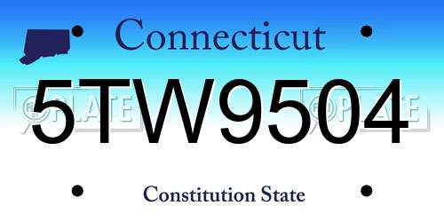 5TW9504 Connecticut License Plate
