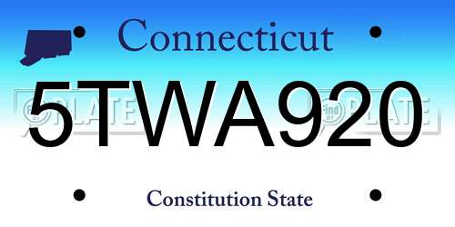 5TWA920 Connecticut License Plate