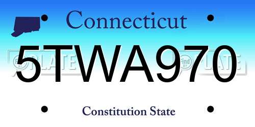 5TWA970 Connecticut License Plate
