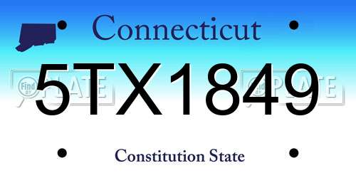 5TX1849 Connecticut License Plate