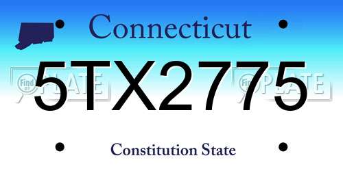 5TX2775 Connecticut License Plate