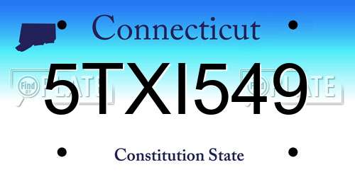 5TXI549 Connecticut License Plate