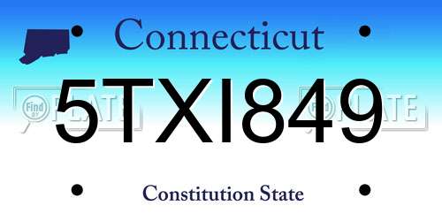 5TXI849 Connecticut License Plate