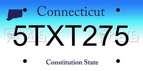 5TXT275 Connecticut License Plate